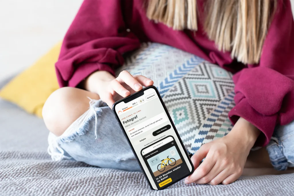 Die Schnupper-Challenge auf einem iPhone: Vorschau von Laras Website im Level Fotograf